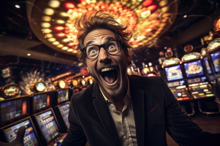 Mobile phone displaying live lottery draw interface with deposit and balance display